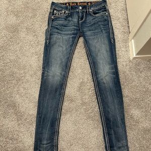 Dark Wash Rock Revival Raven Skinny Jeans- size 27